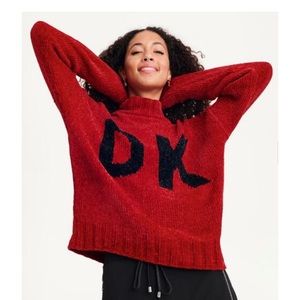 DKNY Chunky Chenille Logo Sweater